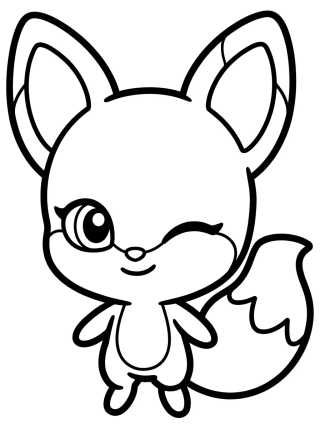 Desenho de Trixx o Kwami da Raposa para colorir e imprimir grátis