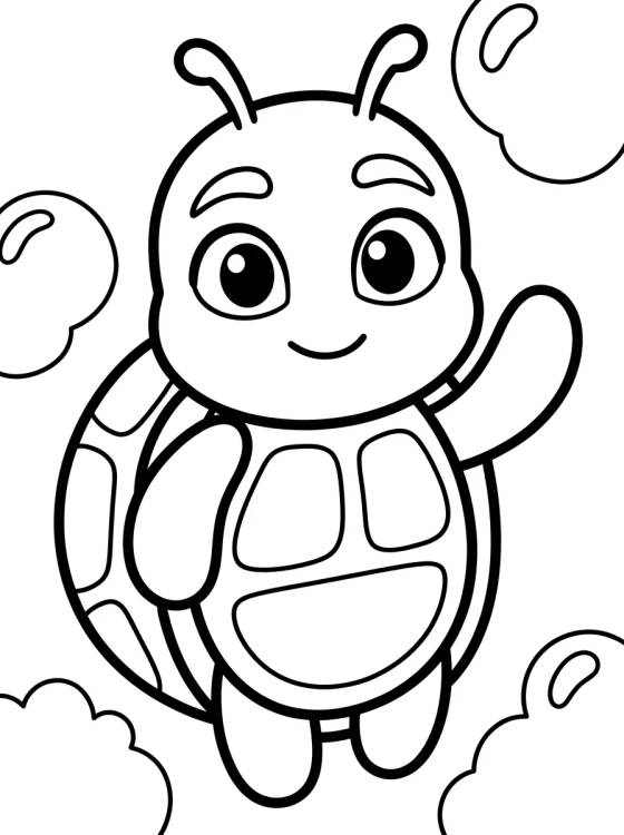 Desenho de Wayzz o Kwami da Tartaruga para colorir e imprimir grátis