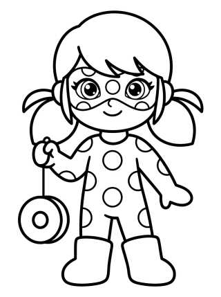 Desenho de Ladybug com seu Yo-yo Mágico para colorir e imprimir grátis