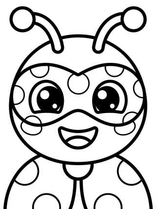 Rosto Fofo da Ladybug para colorir Desenho de Rosto Fofo da Ladybug para colorir e imprimir grátis