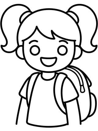 Desenho de Lila com Mochila de Escola para colorir e imprimir grátis