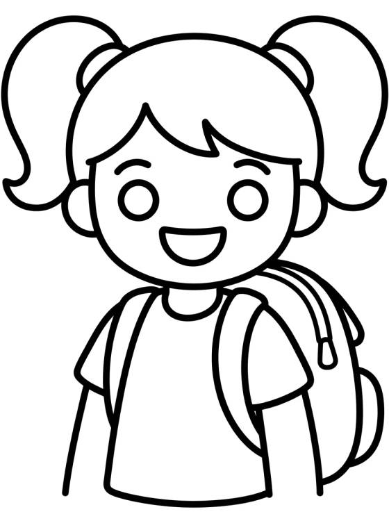 Lila com Mochila de Escola para colorir Desenho de Lila com Mochila de Escola para colorir e imprimir grátis