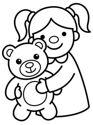 Lila com Ursinho de Pelúcia para colorir Desenho de Lila com Ursinho de Pelúcia para colorir e imprimir grátis
