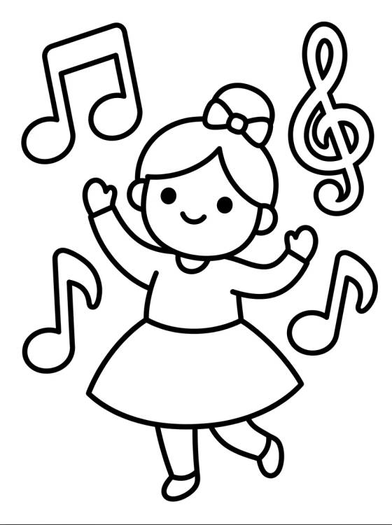 Desenho de Lila Dançando com Música para colorir e imprimir grátis