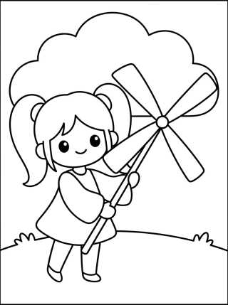 Lila e o Catavento para colorir Desenho de Lila e o Catavento para colorir e imprimir grátis