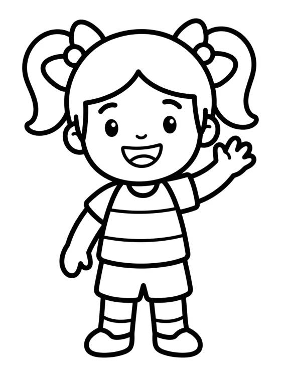 Desenho de Lila Sorrindo Acenando para colorir e imprimir grátis
