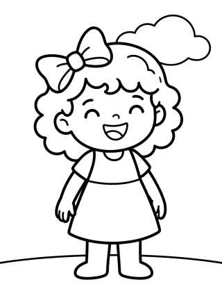 Lila Sorrindo com Laço no Cabelo para colorir Desenho de Lila Sorrindo com Laço no Cabelo para colorir e imprimir grátis