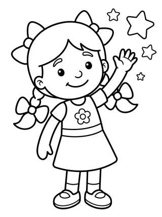 Lila Sorrindo e Acenando para colorir Desenho de Lila Sorrindo e Acenando para colorir e imprimir grátis
