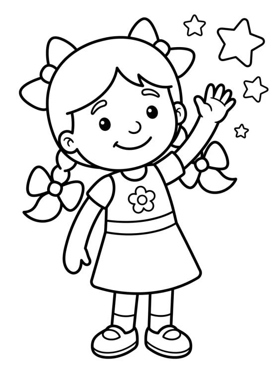 Lila Sorrindo e Acenando para colorir Desenho de Lila Sorrindo e Acenando para colorir e imprimir grátis