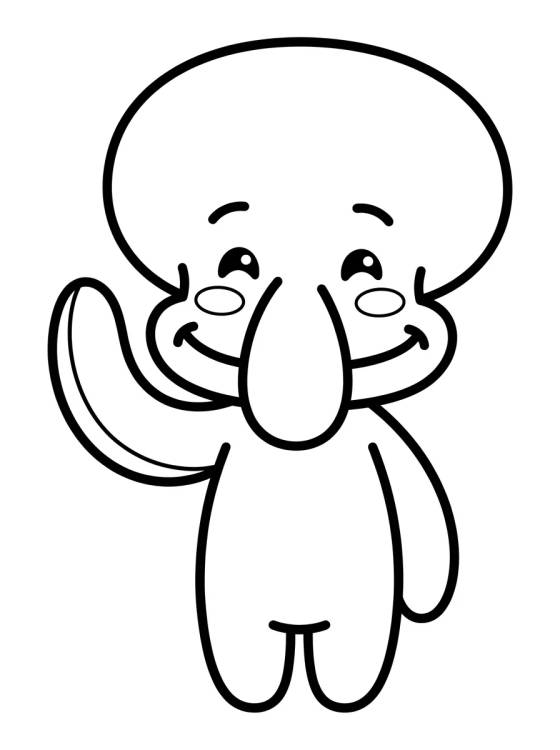 Desenho de Lula Molusco Sorrindo Fofo para colorir e imprimir grátis