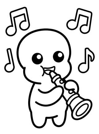Desenho de Lula Molusco Tocando Clarinete para colorir e imprimir grátis