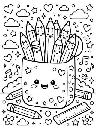 Desenho de Caixinha de Lápis de Cor para colorir e imprimir grátis