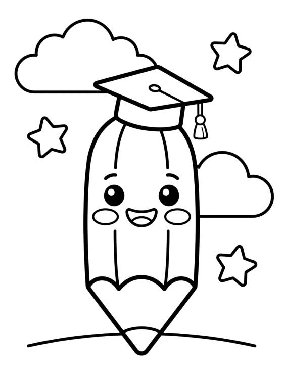 Lápis Fofo e Alegre para colorir Desenho de Lápis Fofo e Alegre para colorir e imprimir grátis