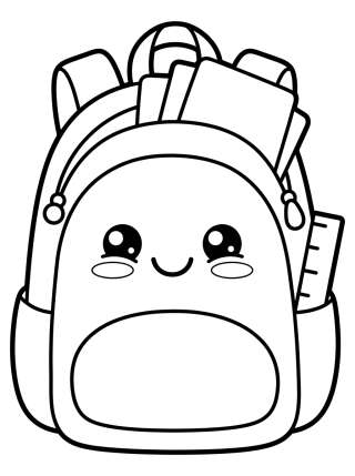 Coleção de desenhos para colorir: Material Escolar Fofo para Colorir
