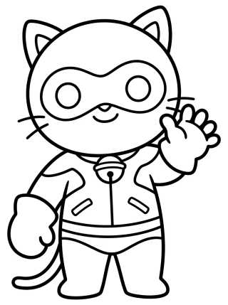 Desenho de Cat Noir Kawaii para colorir e imprimir grátis