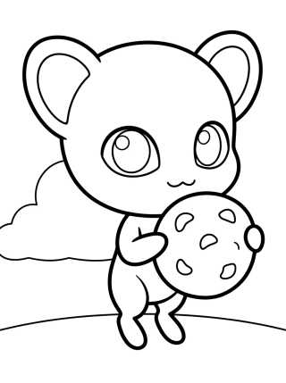 Desenho de Kwami Tikki Fofinha para colorir e imprimir grátis