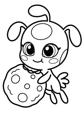 Desenho de Kwami Tikki Fofinha para colorir e imprimir grátis