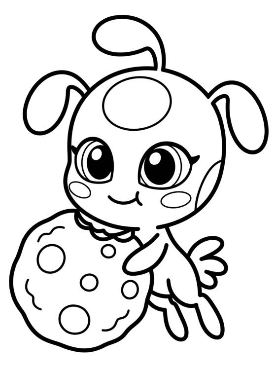Desenho de Kwami Tikki Fofinha para colorir e imprimir grátis