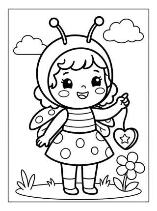Ladybug Fofa Sorrindo para colorir Desenho de Ladybug Fofa Sorrindo para colorir e imprimir grátis