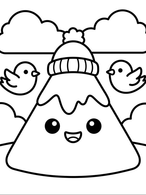 Desenho de Montanha Sorridente com Neve para colorir e imprimir grátis