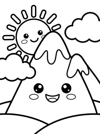Coleção de desenhos para colorir: Montanhas Encantadas para Colorir