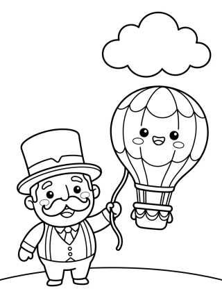 Bita com Bigode e Balão Mágico para colorir Desenho de Bita com Bigode e Balão Mágico para colorir e imprimir grátis