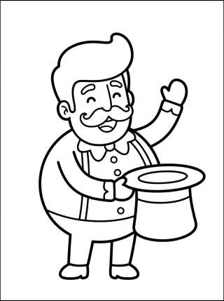 Bita com Cartola Mágica para colorir Desenho de Bita com Cartola Mágica para colorir e imprimir grátis