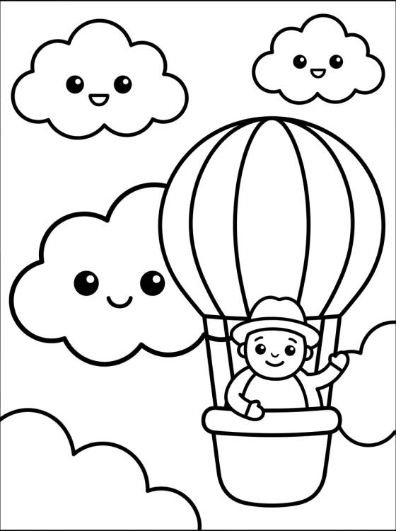 Bita de Balão no Céu para colorir Desenho de Bita de Balão no Céu para colorir e imprimir grátis