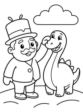 Desenho de Bita e o Amigo Dinossauro para colorir e imprimir grátis