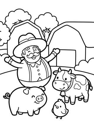 Desenho de Bita e os Animais da Fazenda para colorir e imprimir grátis