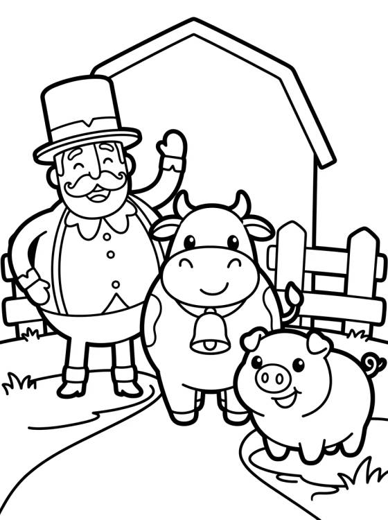 Bita e os Animais da Fazenda para colorir Desenho de Bita e os Animais da Fazenda para colorir e imprimir grátis