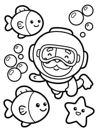 Desenho de Bita no Fundo do Mar para colorir e imprimir grátis
