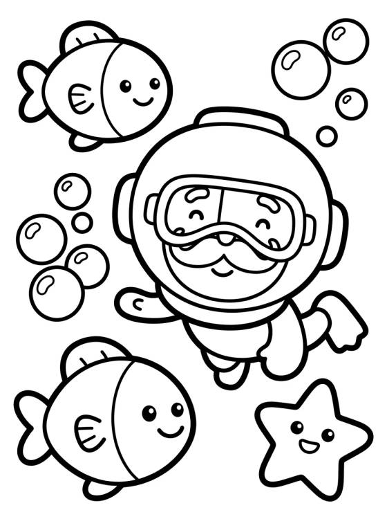 Desenho de Bita no Fundo do Mar para colorir e imprimir grátis