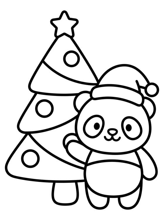 Árvore de Natal Decorada e Ursinho para colorir Desenho de Árvore de Natal Decorada e Ursinho para colorir e imprimir grátis