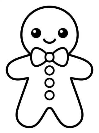 Desenho de Biscoito de Gengibre Kawaii para colorir e imprimir grátis