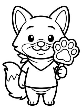 Nick Wilde com Picolé Fofo para colorir Desenho de Nick Wilde com Picolé Fofo para colorir e imprimir grátis