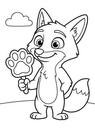 Nick Wilde Comendo Picolé Pawpsicle para colorir Desenho de Nick Wilde Comendo Picolé Pawpsicle para colorir e imprimir grátis