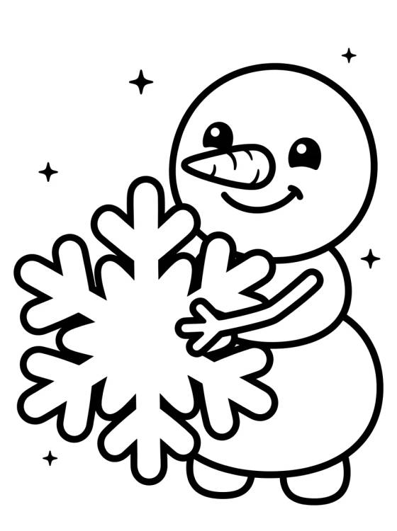 Olaf Abraçando um Floco de Neve para colorir Desenho de Olaf Abraçando um Floco de Neve para colorir e imprimir grátis
