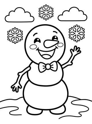 Desenho de Olaf Acenando Feliz para colorir e imprimir grátis