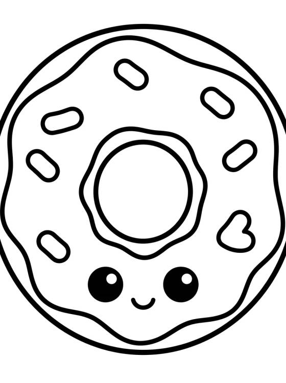 Desenho de Donut com Confeitos para colorir e imprimir grátis