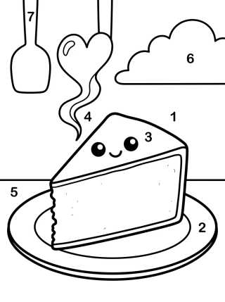 Desenho de Fatia de Bolo de Fubá para colorir e imprimir grátis