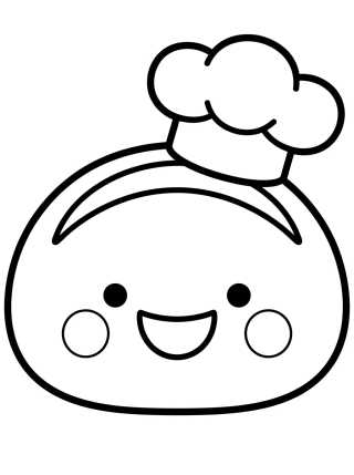 Pãozinho Francês Kawaii para colorir Desenho de Pãozinho Francês Kawaii para colorir e imprimir grátis