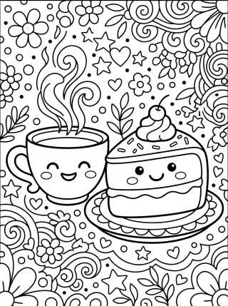 Pedaço de Bolo Sorridente para colorir Desenho de Pedaço de Bolo Sorridente para colorir e imprimir grátis