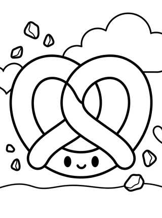 Desenho de Pretzel Salgado para colorir e imprimir grátis