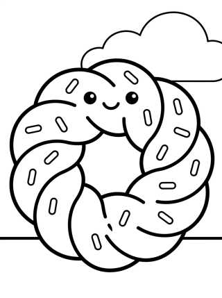 Desenho de Rosca Doce Trançada para colorir e imprimir grátis
