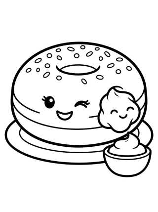 Desenho de Sonho de Padaria com Recheio Feliz para colorir e imprimir grátis