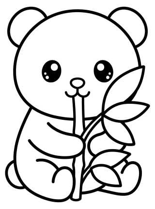 Panda Fofo Comendo Bambu para colorir Desenho de Panda Fofo Comendo Bambu para colorir e imprimir grátis