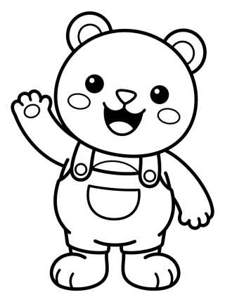 Desenho de Pandy Gato Acenando Feliz para colorir e imprimir grátis
