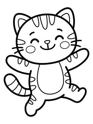 Desenho de Pandy Gato Dando Abraço de Abraçinho para colorir e imprimir grátis