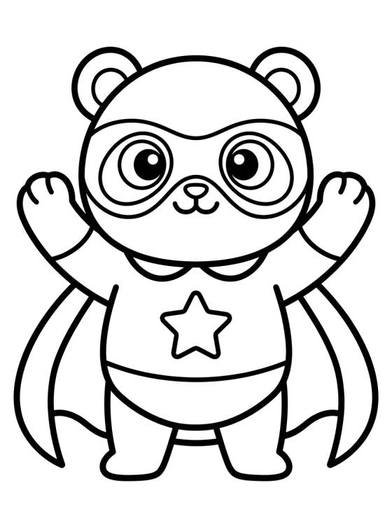 Pandy Gato Super-Herói para colorir Desenho de Pandy Gato Super-Herói para colorir e imprimir grátis
